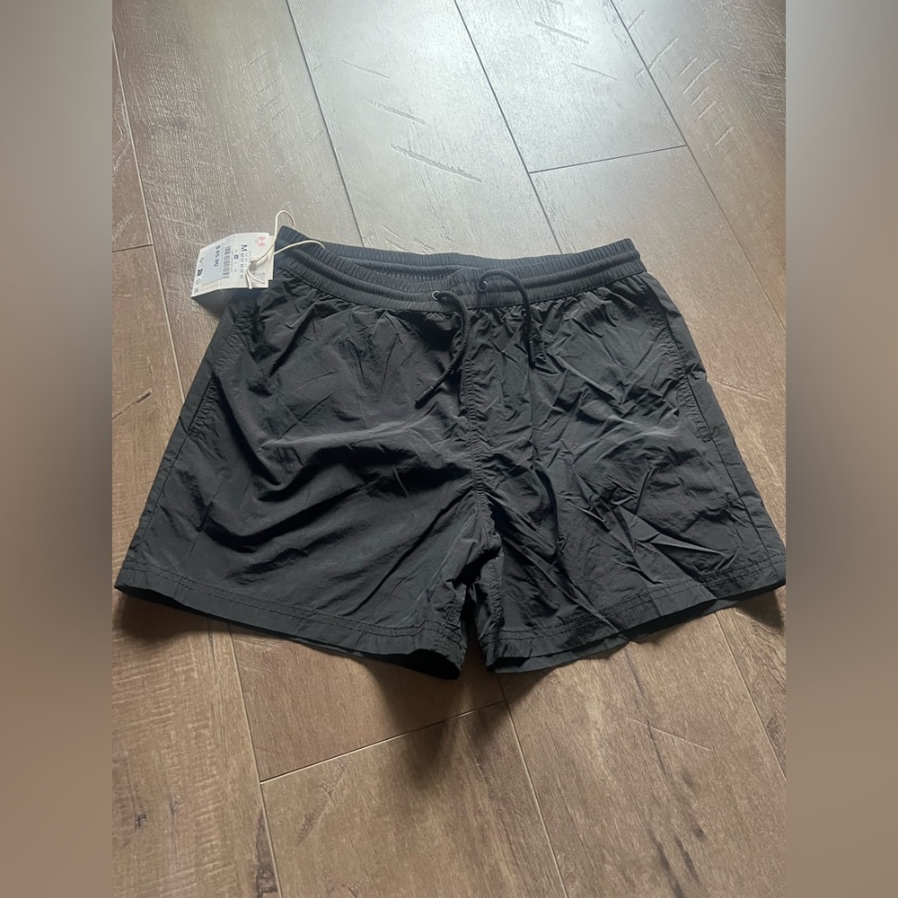 Zara Charcoal Elastic Waist Shorts